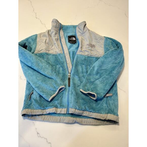 The‎ North Face Osito Jacket Size M Youth High Pile Fleece Zipper Blue Gray - Picture 1 of 8